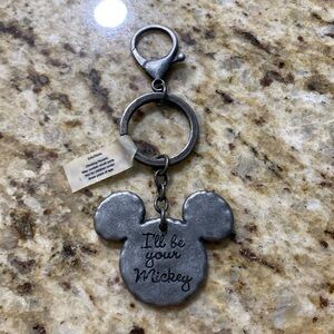 NWT Disney Disneyland Mickey Mouse I’ll Be Your Mickey Metal Keychain Bag Charm